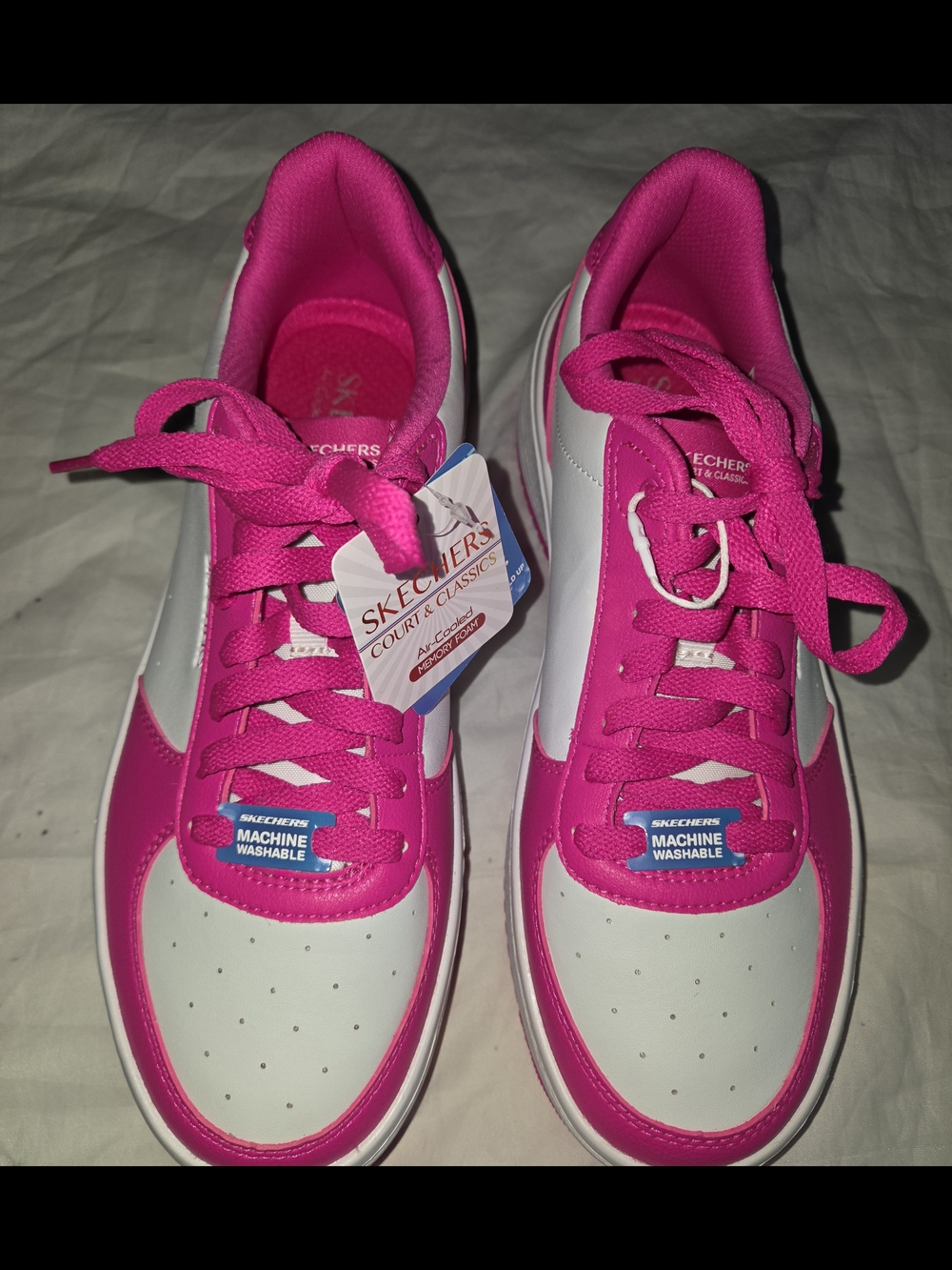Skechers Women's Pink & White Court Casual Sneakers